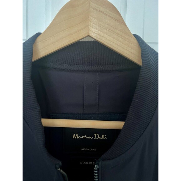 Massimo Dutti Men’s Dark Blue Jacket US L/Euro XL Wool Blend Fall Winter Casual - Picture 11 of 12